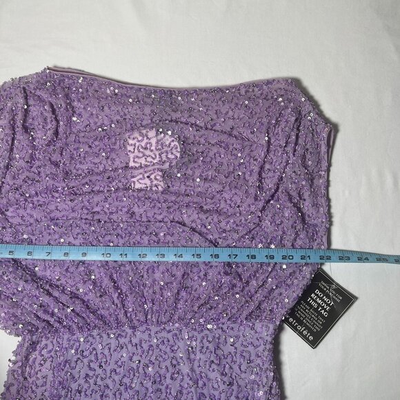 NWT Retrofete Jean Sequin Dress Lavender Purple Beaded Mini Off-Shoulder Medium - Picture 8 of 16